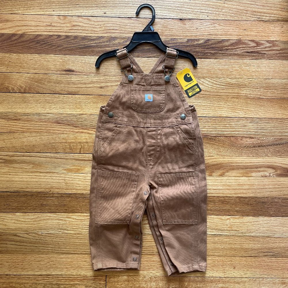 NWT Carhartt Kid's Canvas Bib Overalls Size 12 Month
